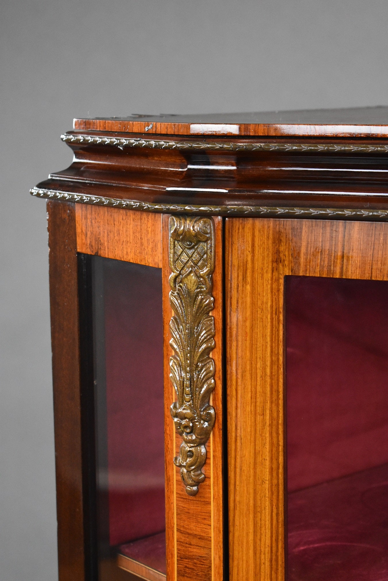 French Style Bow Fronted Corner Cabinet