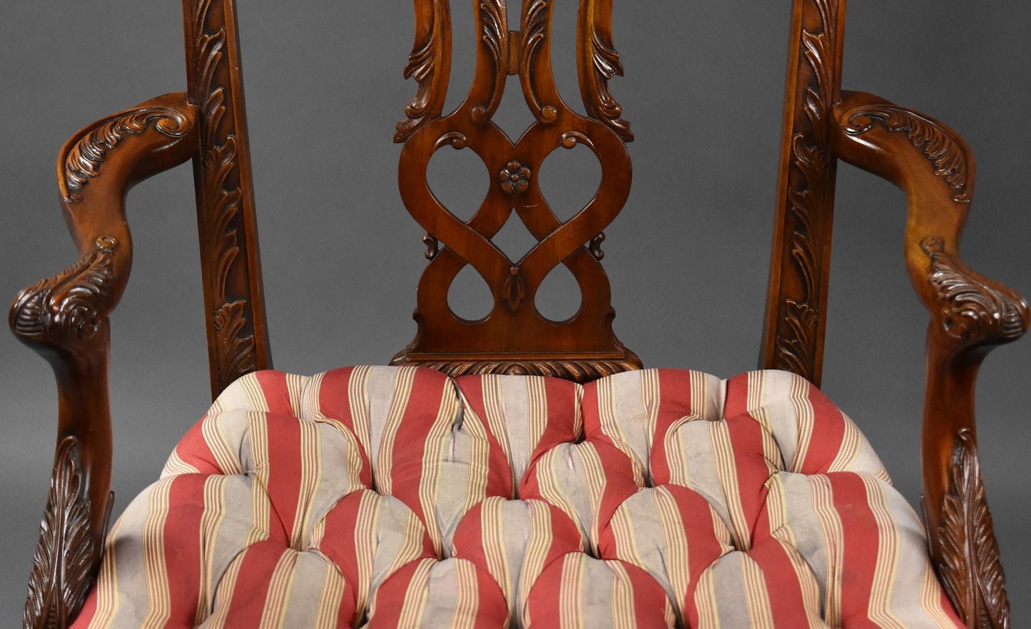 Pair Irish Chippendale Style Armchairs