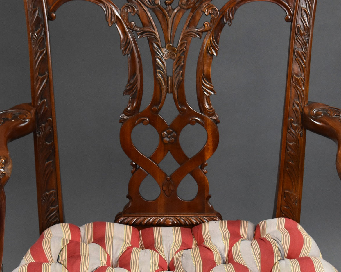 Pair Irish Chippendale Style Armchairs