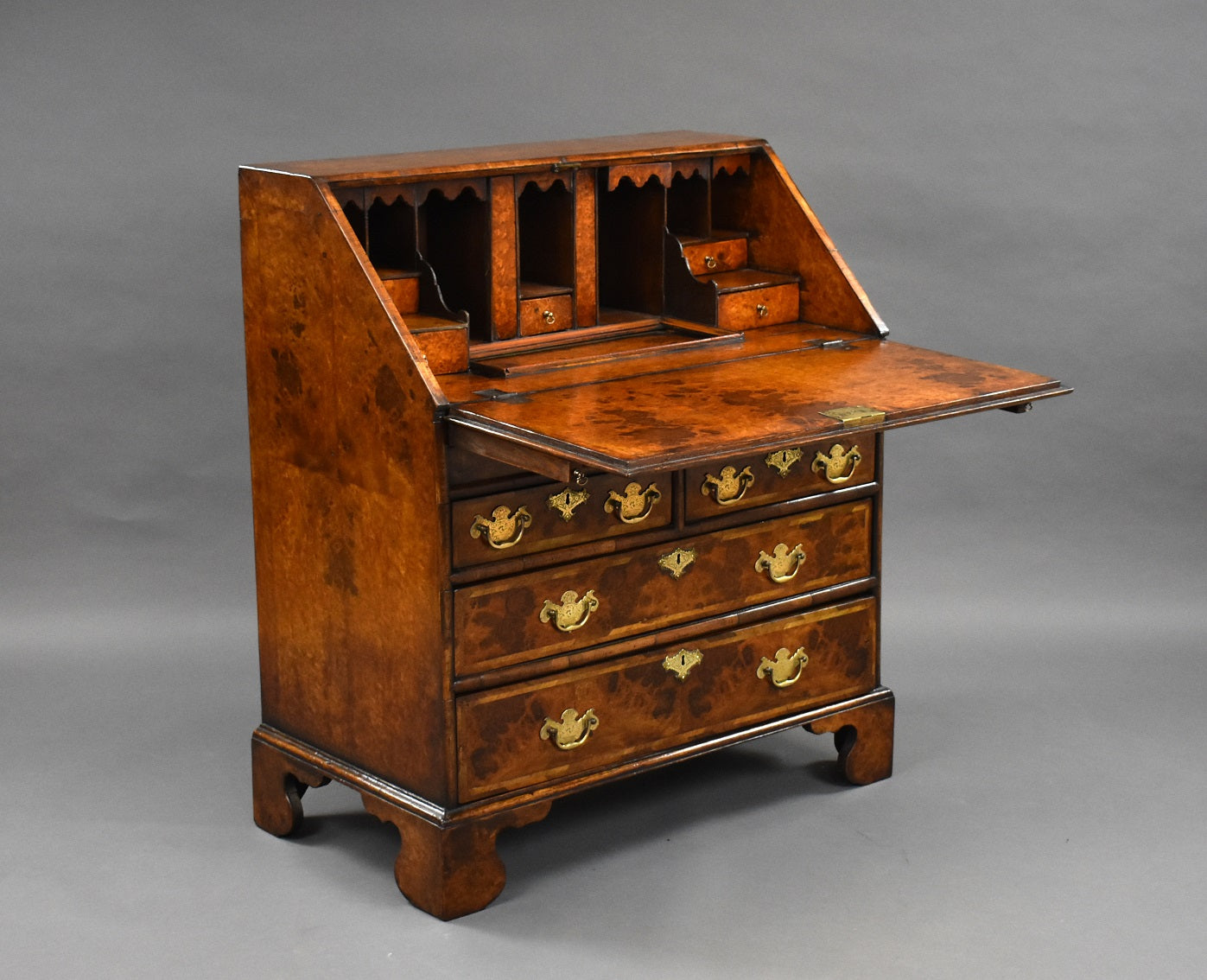 George II Style Walnut Bureau