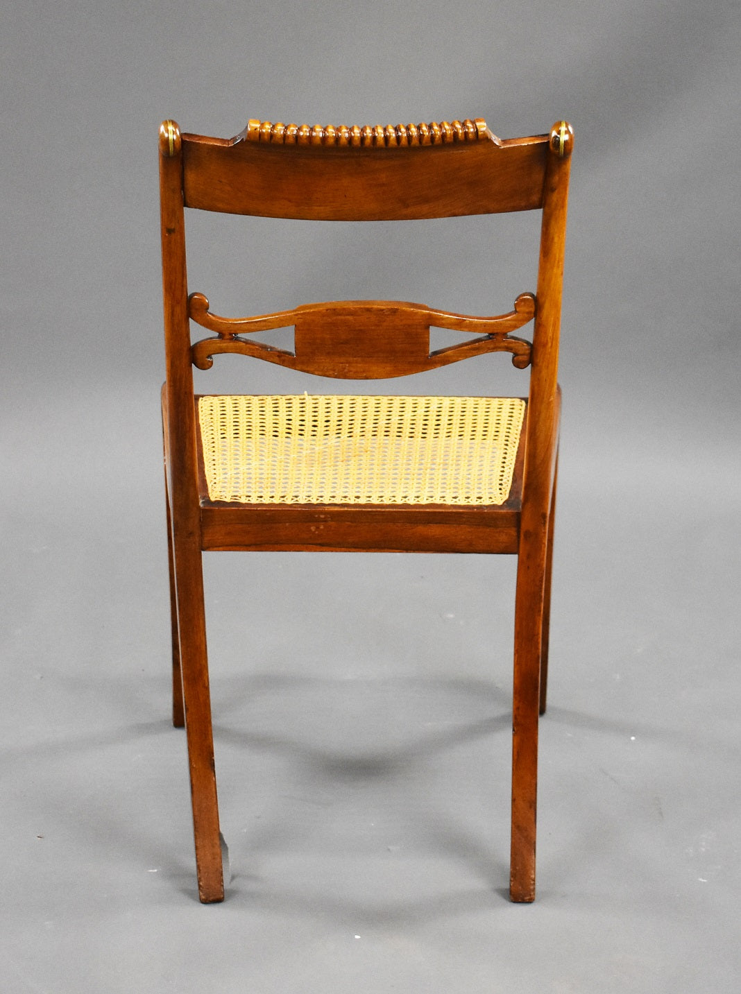 Set Six 19th Century Brass Inlaid Rosewood Dining Chairs