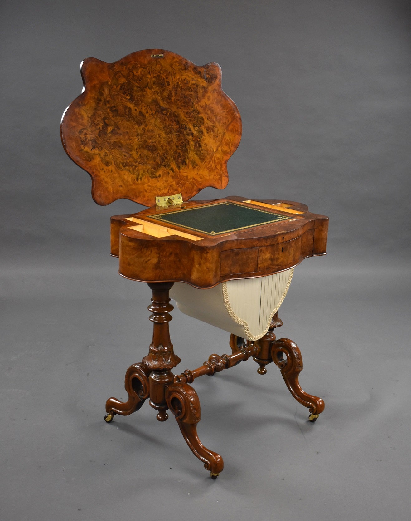 Mid 19th Century Victorian Burr Walnut Work Table