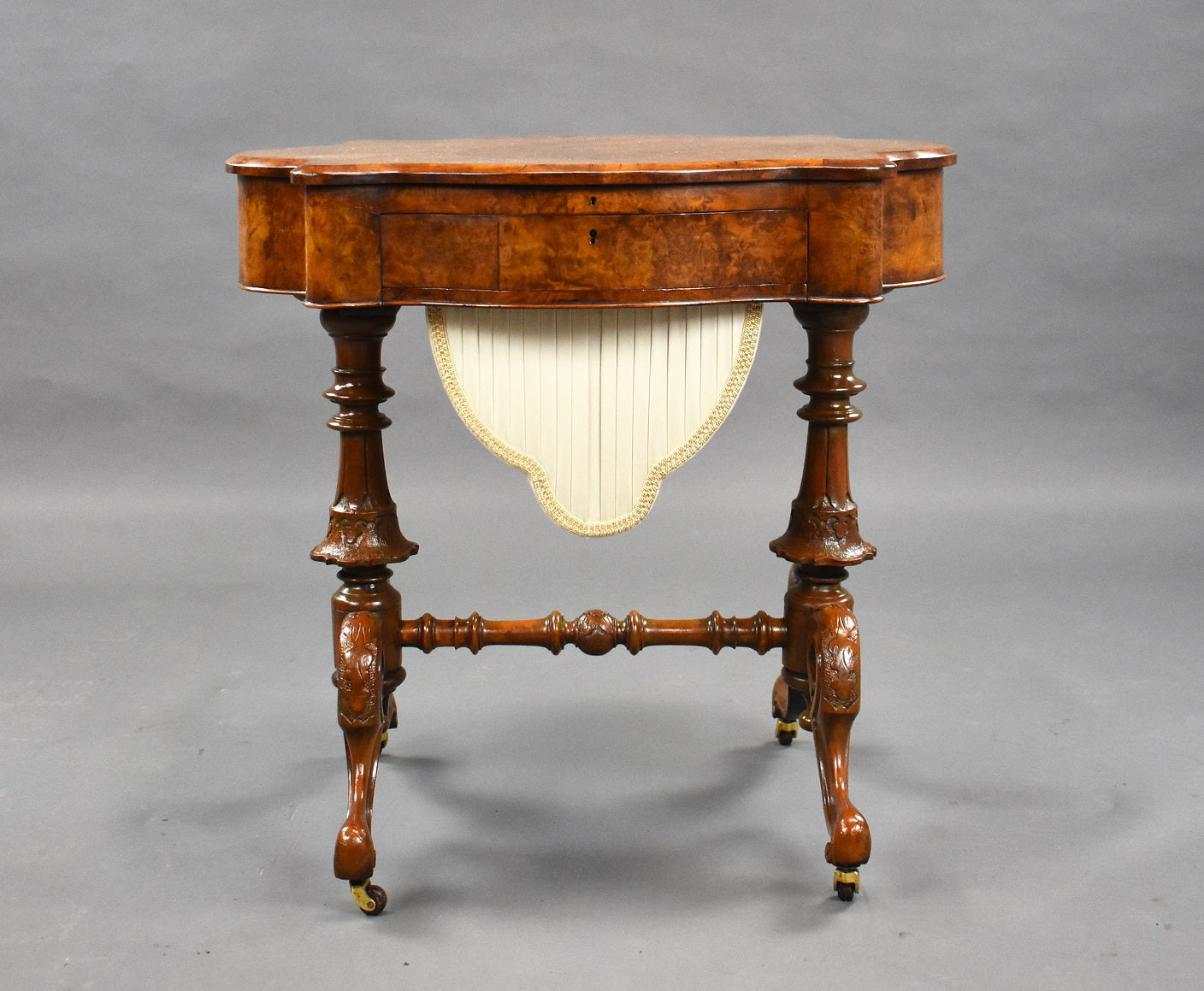 Mid 19th Century Victorian Burr Walnut Work Table