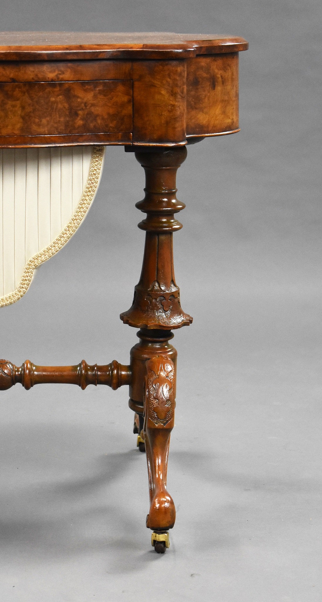 Mid 19th Century Victorian Burr Walnut Work Table