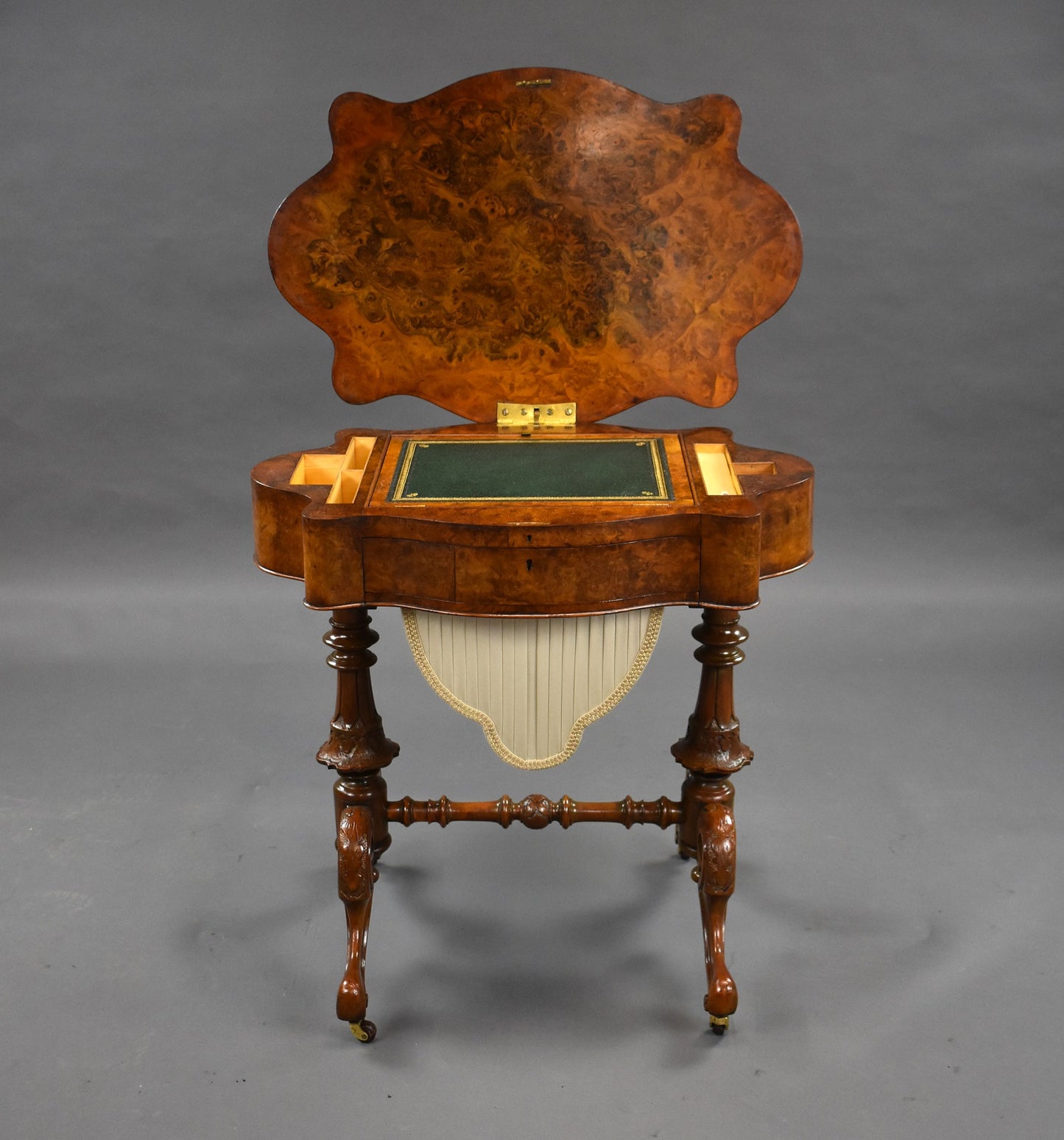 Mid 19th Century Victorian Burr Walnut Work Table