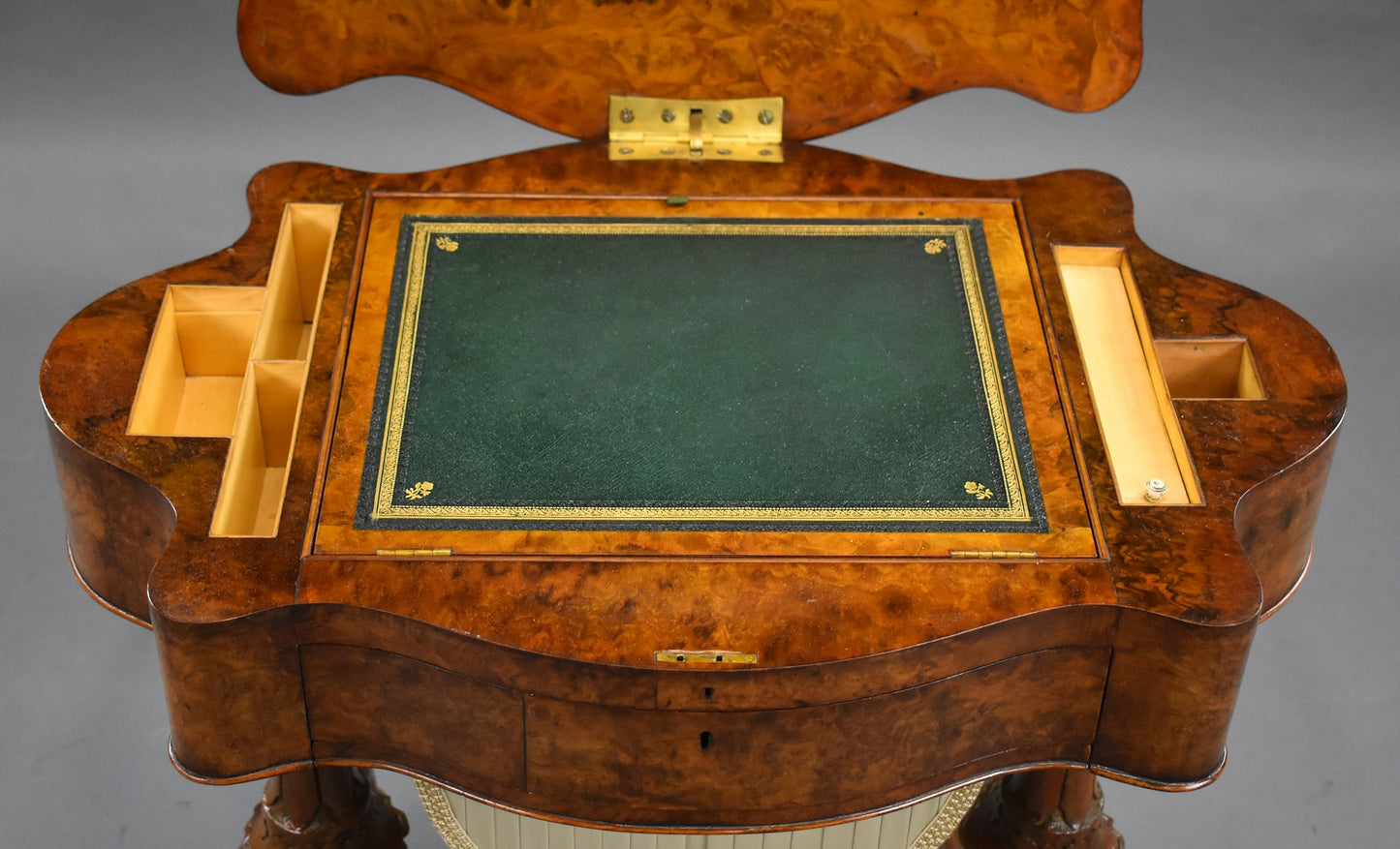 Mid 19th Century Victorian Burr Walnut Work Table