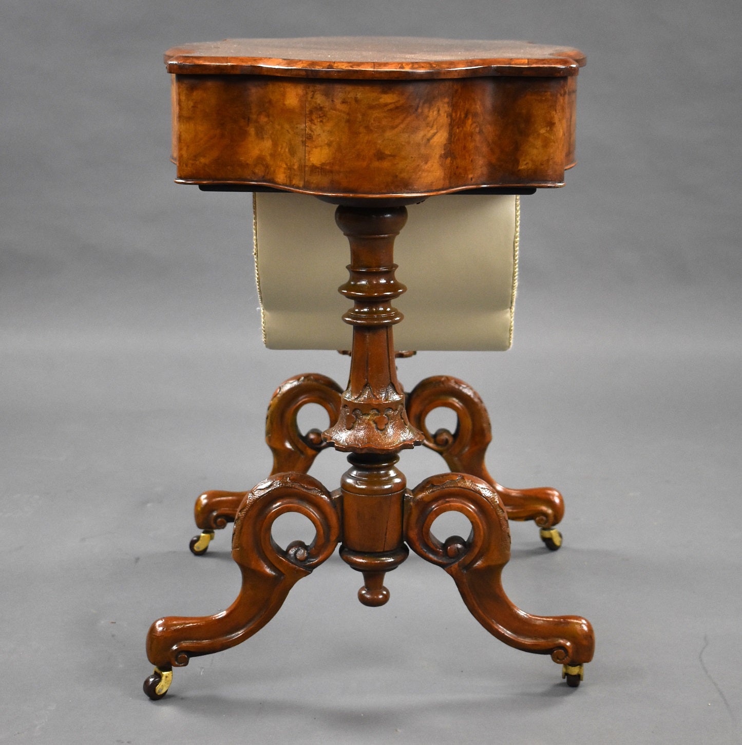 Mid 19th Century Victorian Burr Walnut Work Table