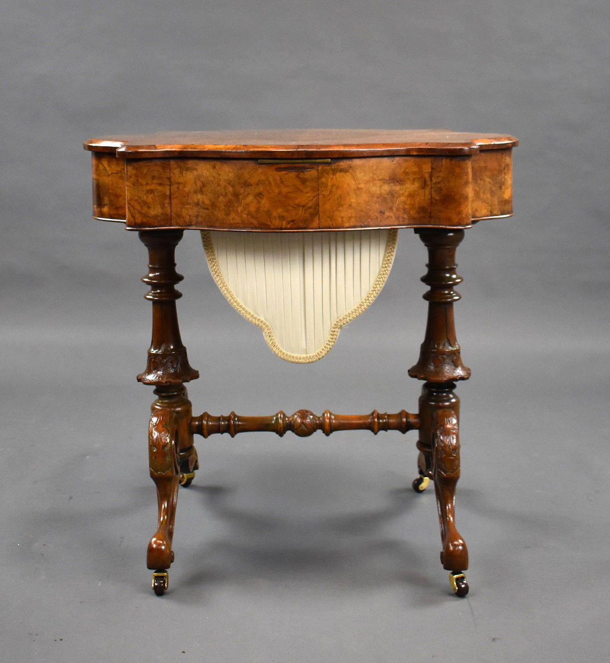 Mid 19th Century Victorian Burr Walnut Work Table