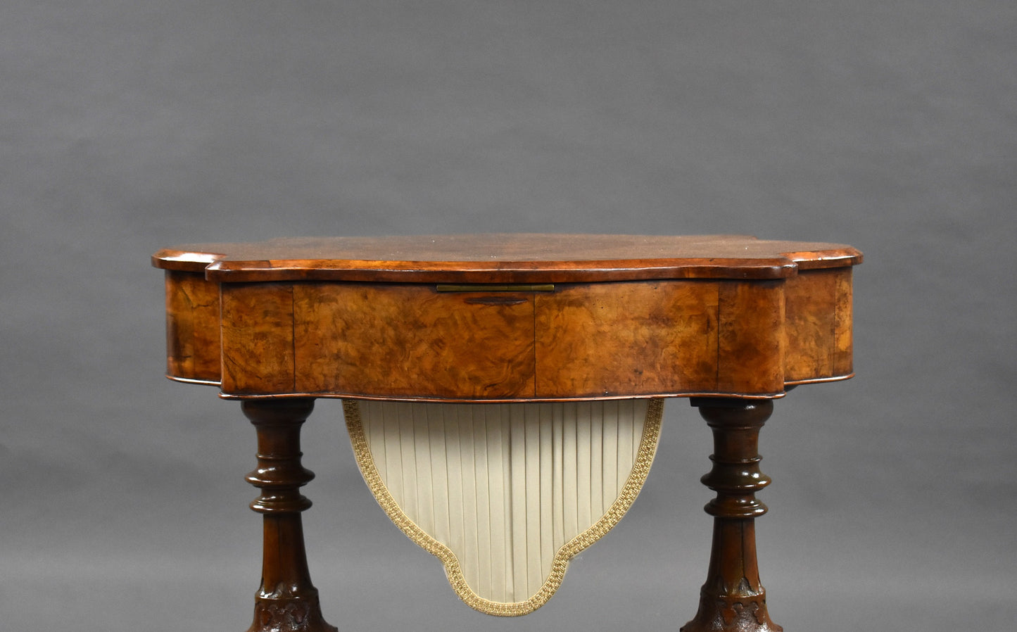 Mid 19th Century Victorian Burr Walnut Work Table