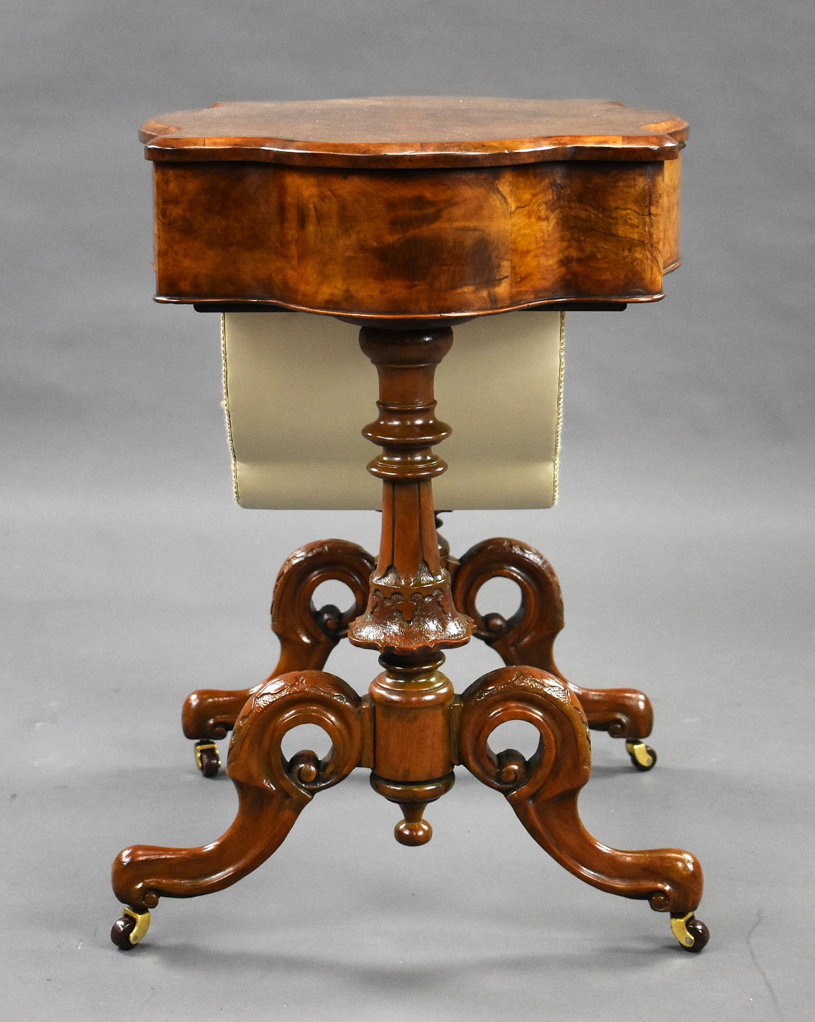 Mid 19th Century Victorian Burr Walnut Work Table