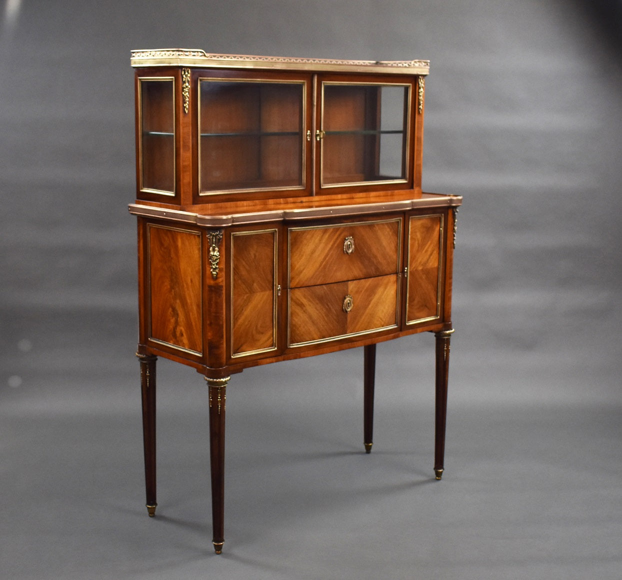 19th Century Walnut Glass Top Commode