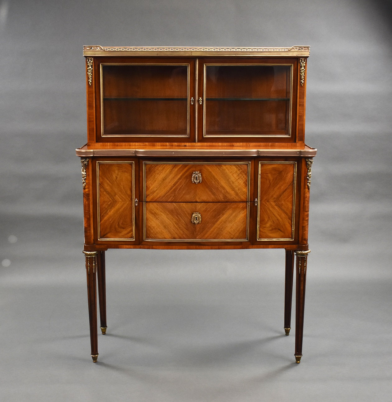 19th Century Walnut Glass Top Commode