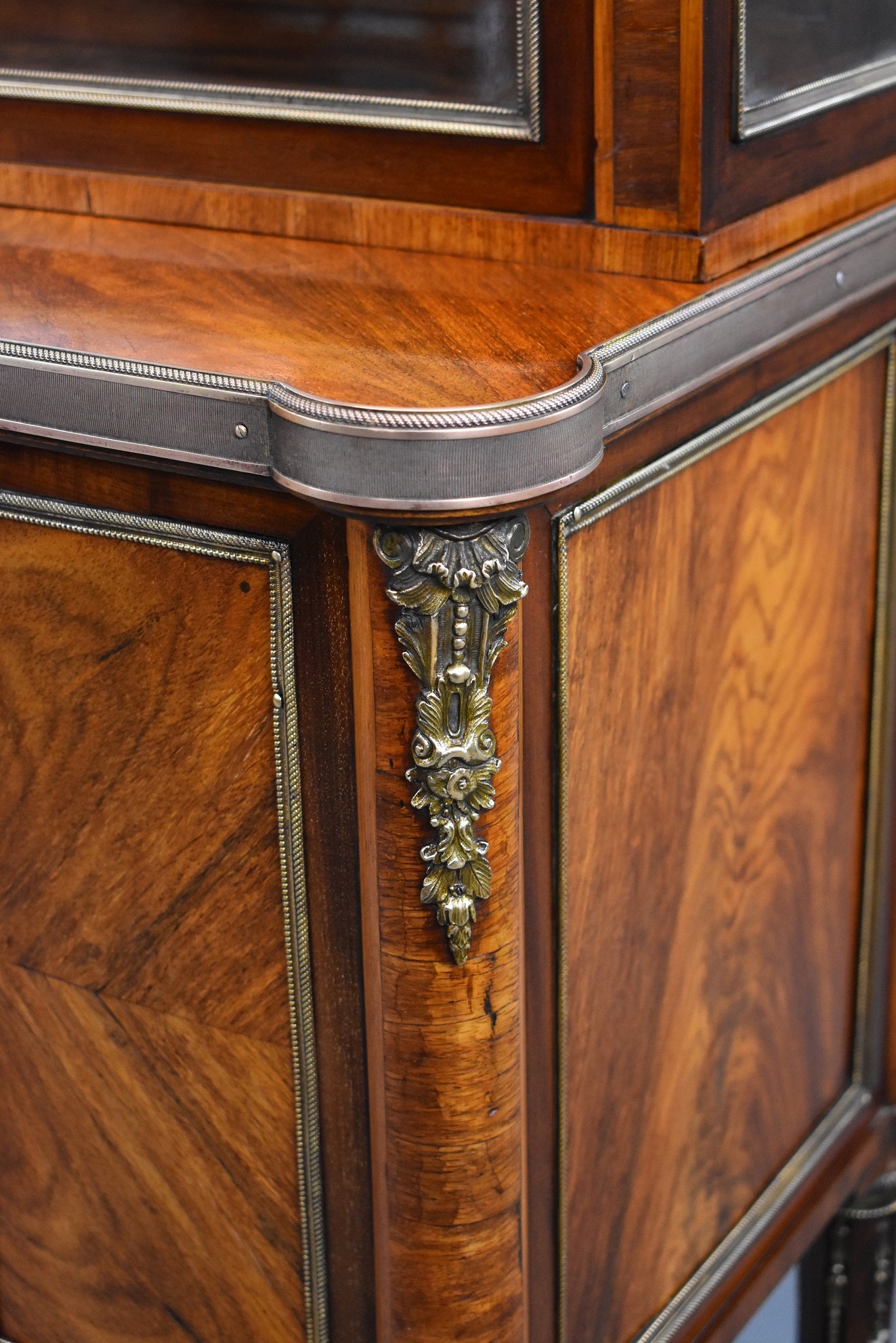 19th Century Walnut Glass Top Commode