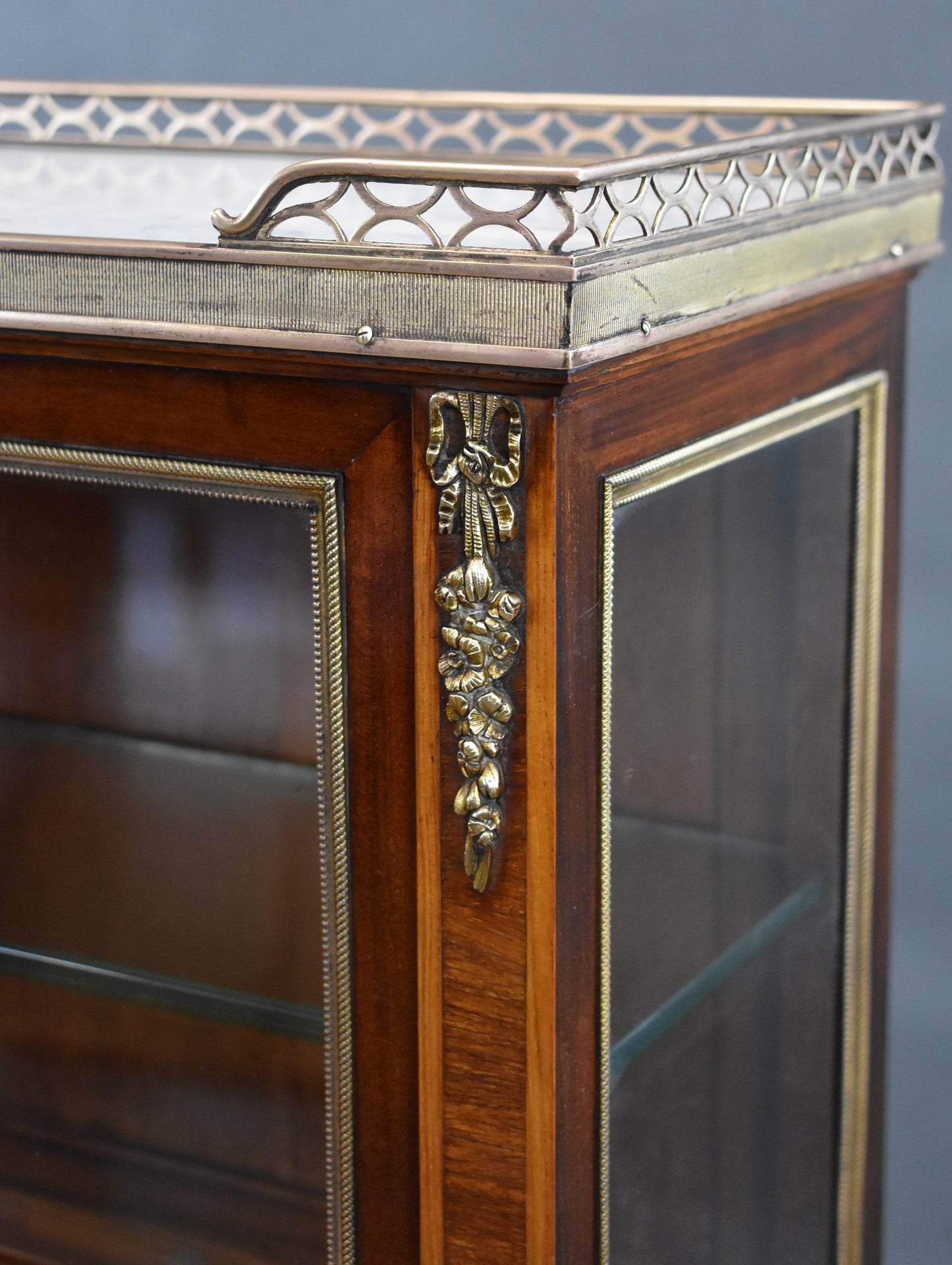 19th Century Walnut Glass Top Commode