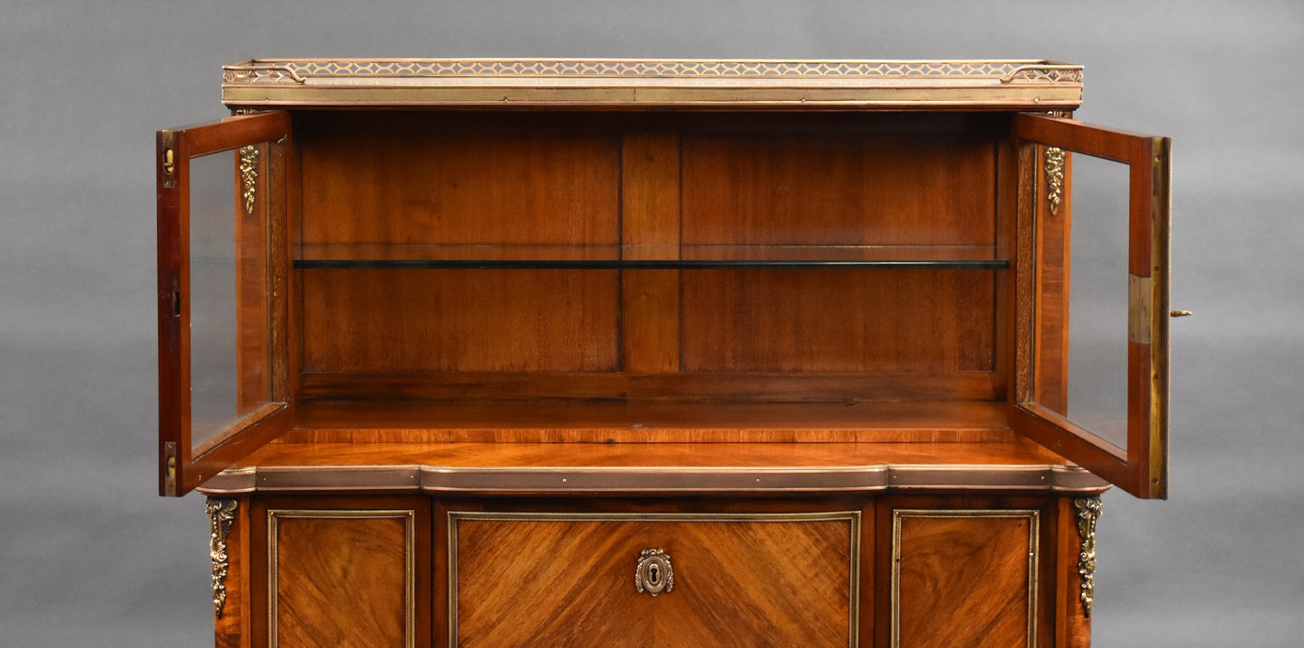 19th Century Walnut Glass Top Commode