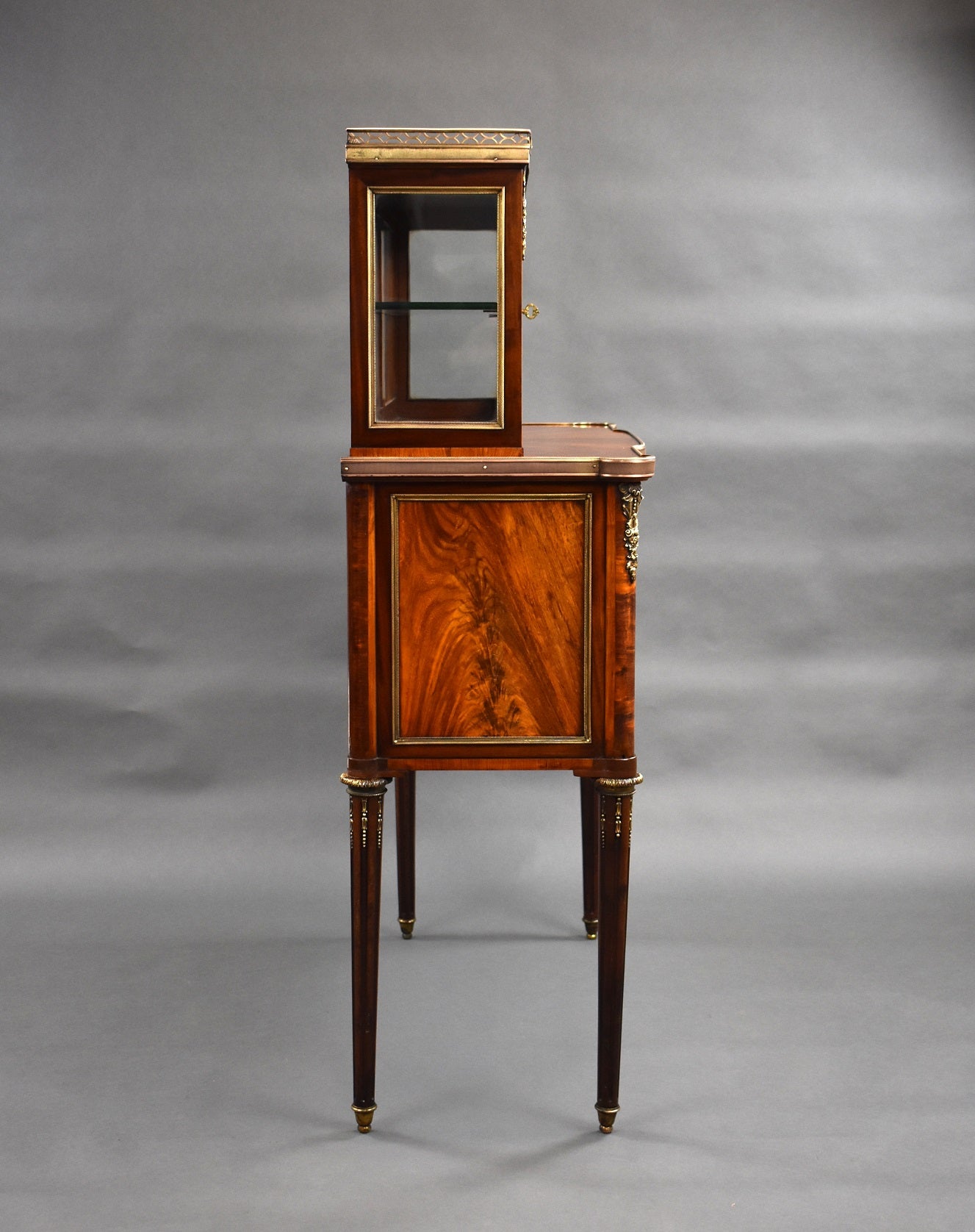 19th Century Walnut Glass Top Commode