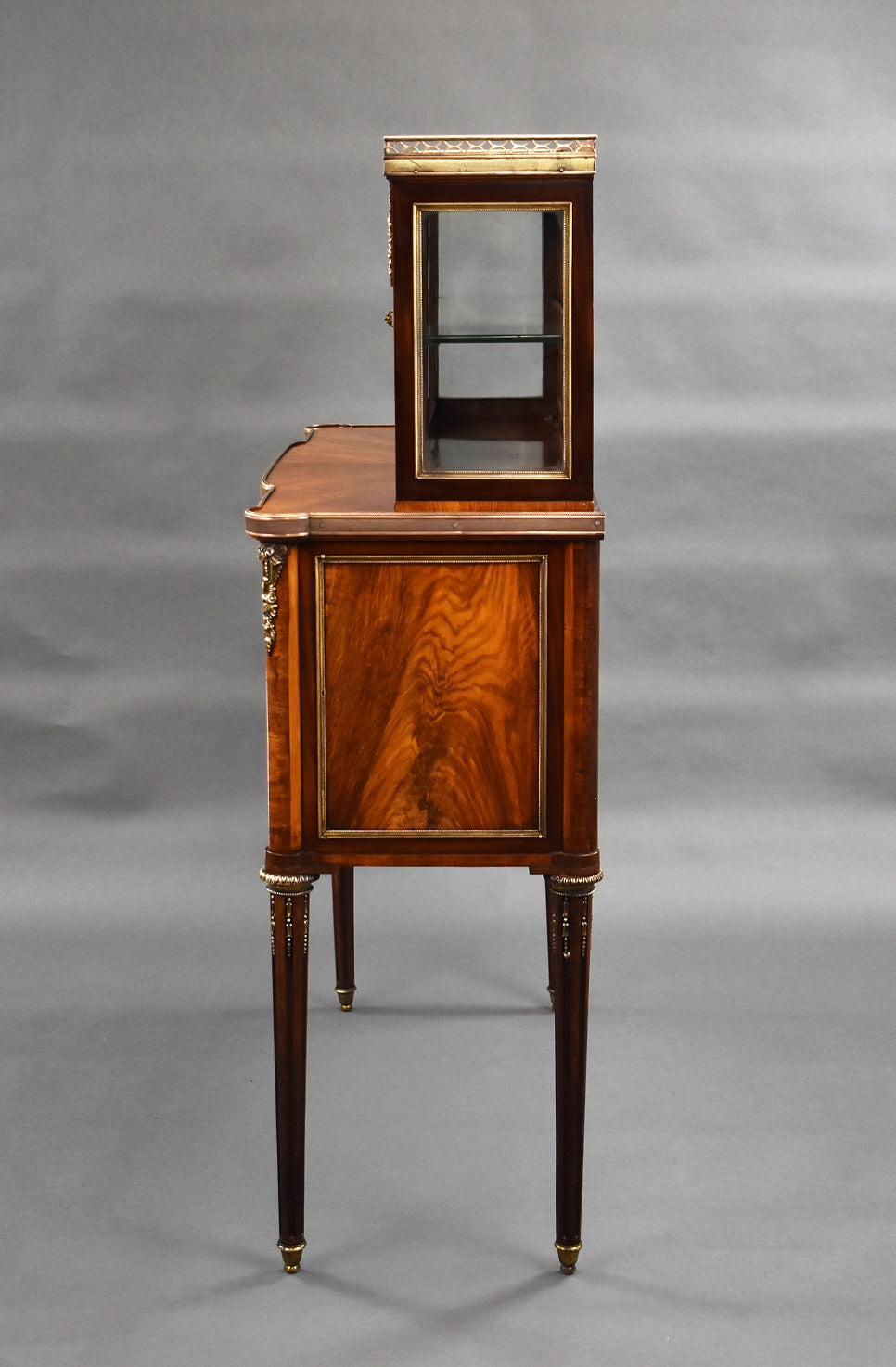 19th Century Walnut Glass Top Commode