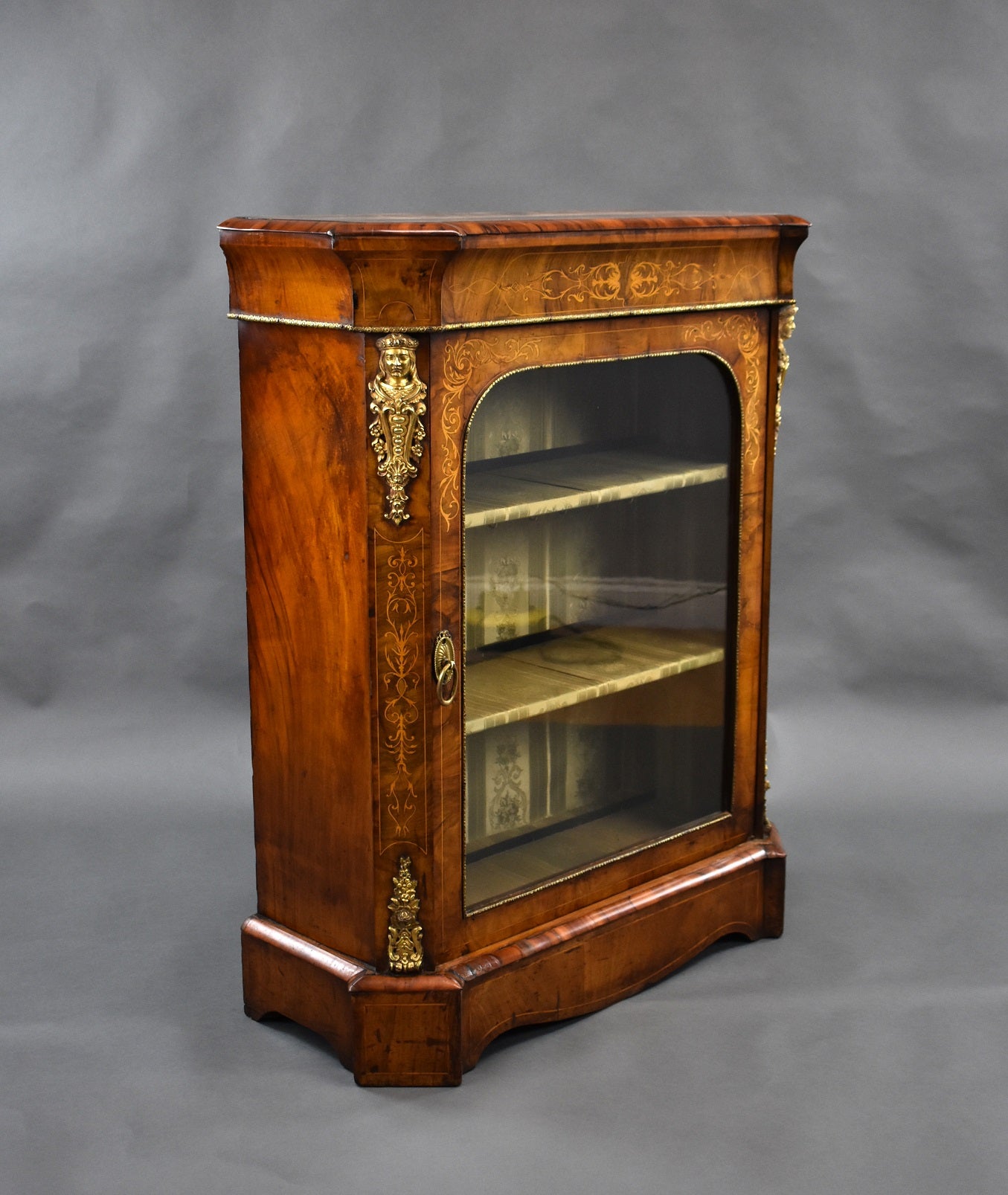 Victorian Walnut Inlaid Pier Cabinet