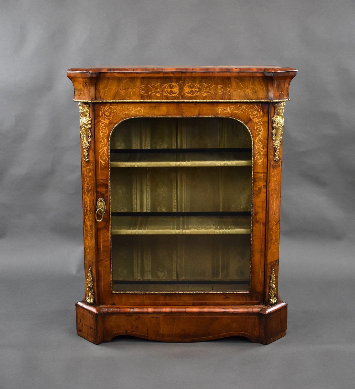 Victorian Walnut Inlaid Pier Cabinet