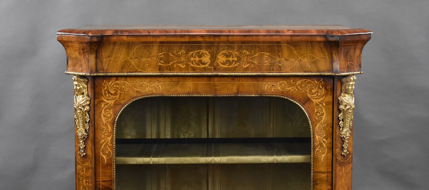 Victorian Walnut Inlaid Pier Cabinet