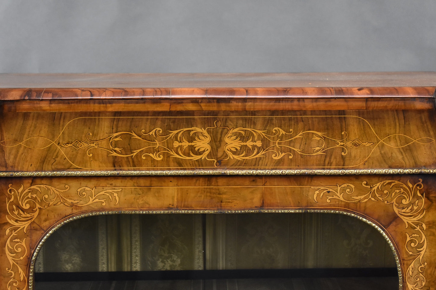 Victorian Walnut Inlaid Pier Cabinet