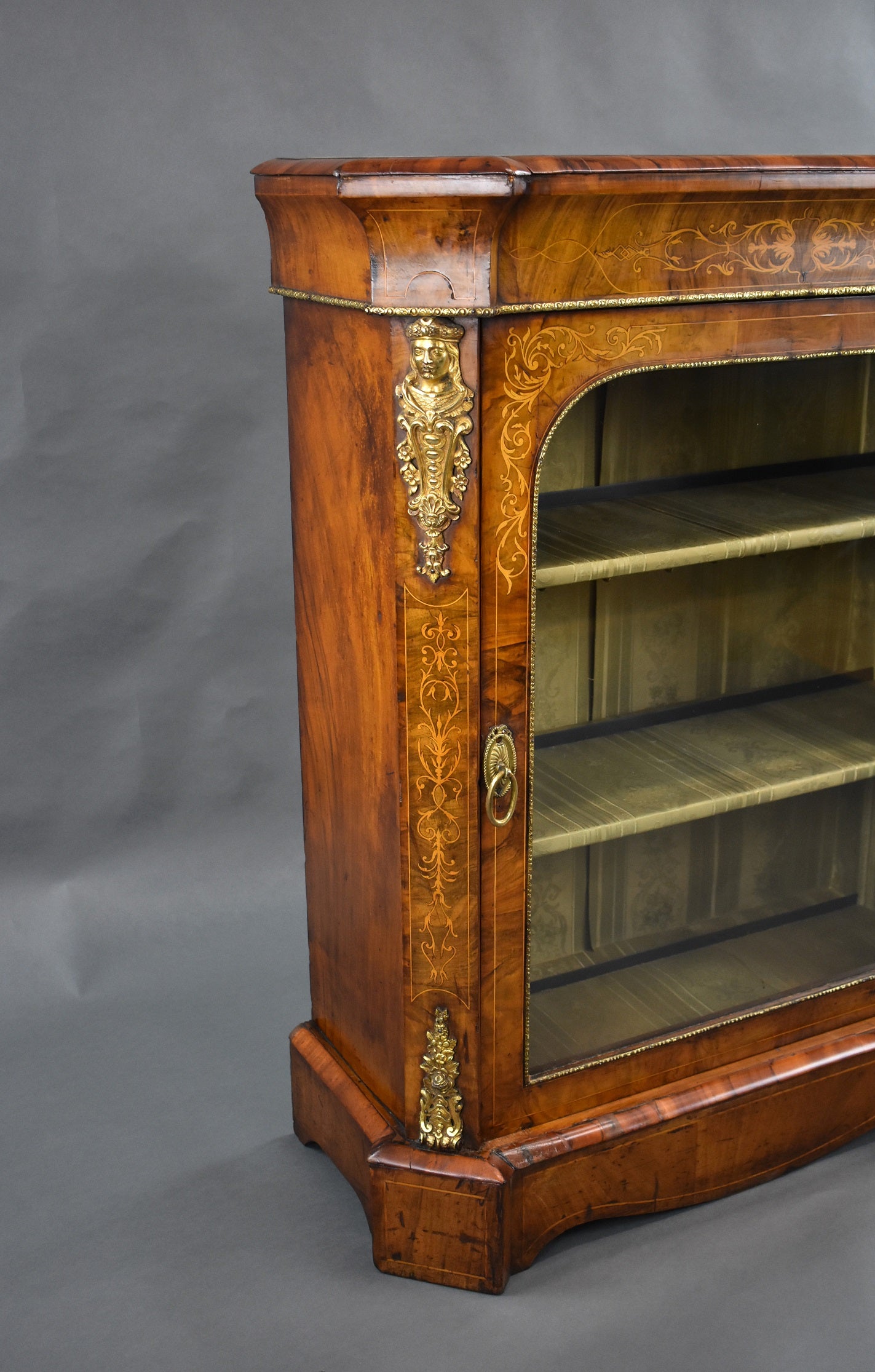 Victorian Walnut Inlaid Pier Cabinet