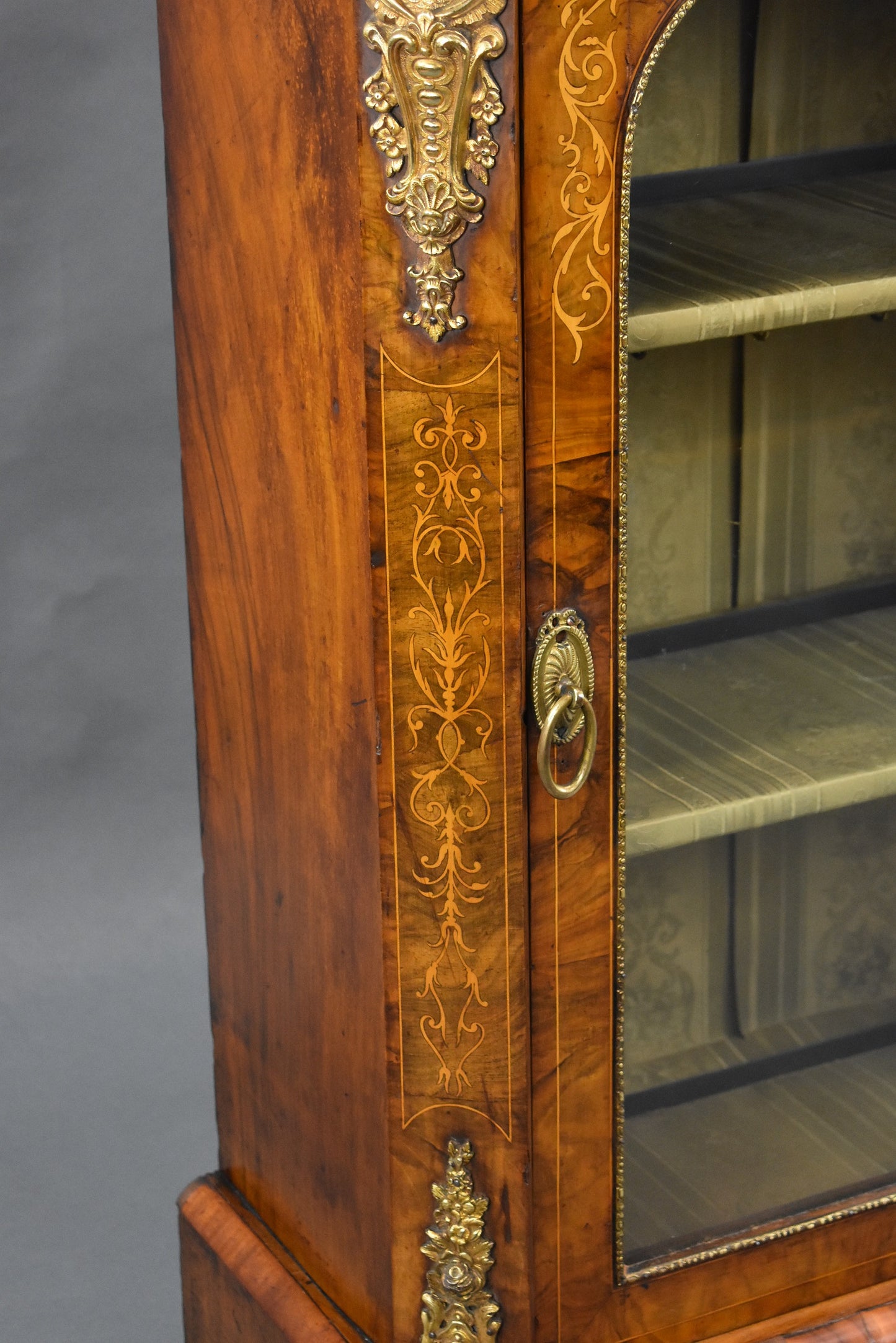 Victorian Walnut Inlaid Pier Cabinet