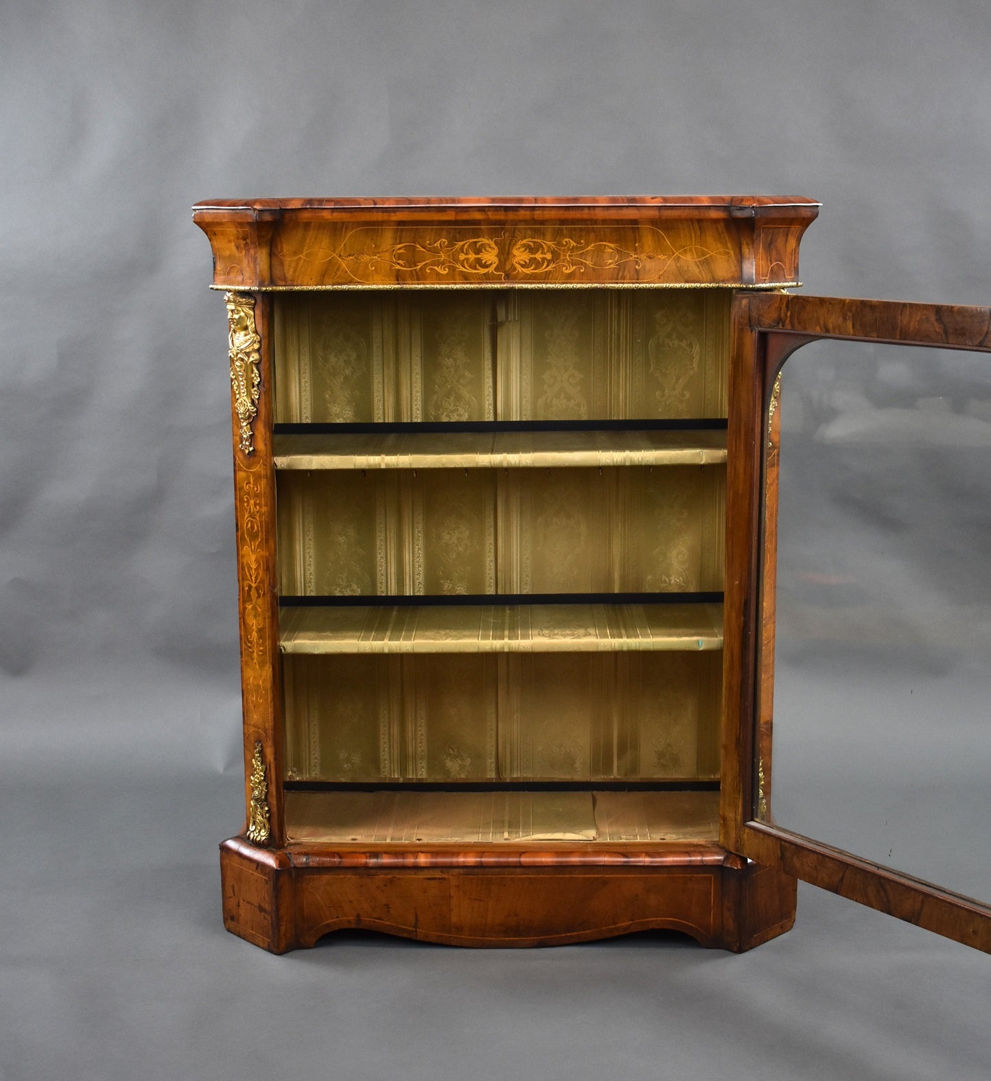 Victorian Walnut Inlaid Pier Cabinet