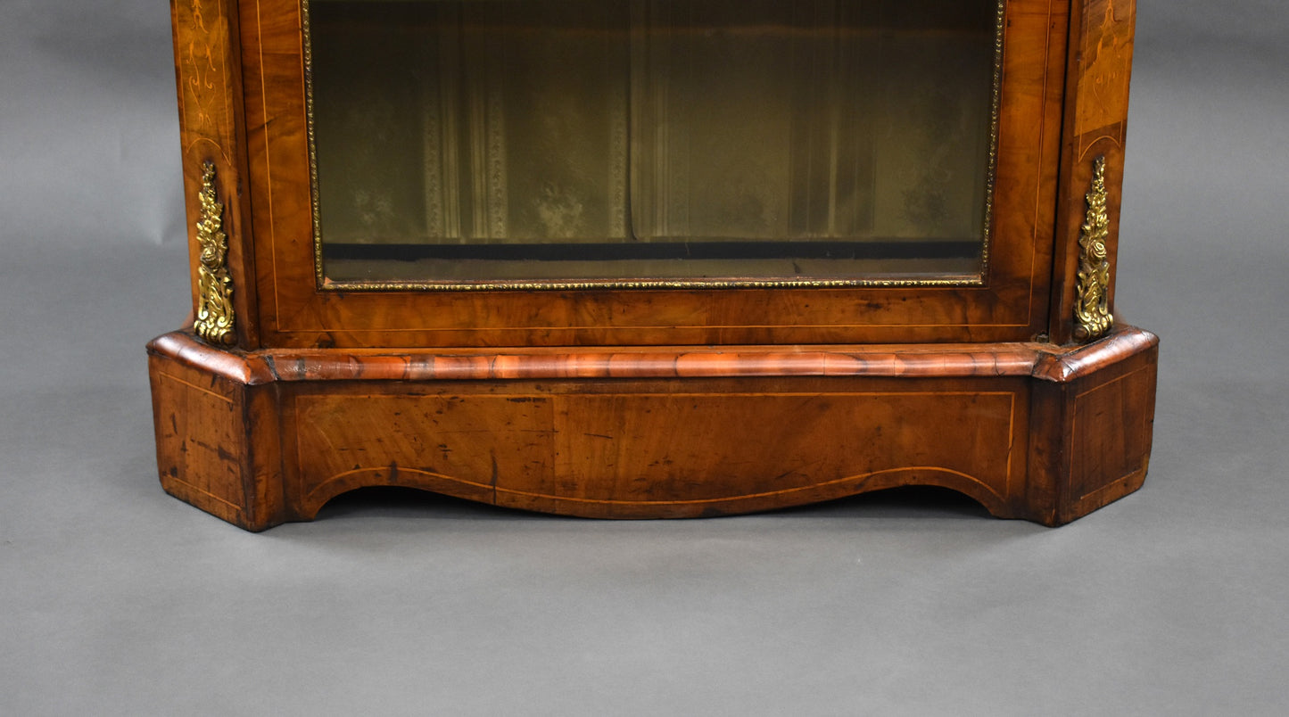 Victorian Walnut Inlaid Pier Cabinet