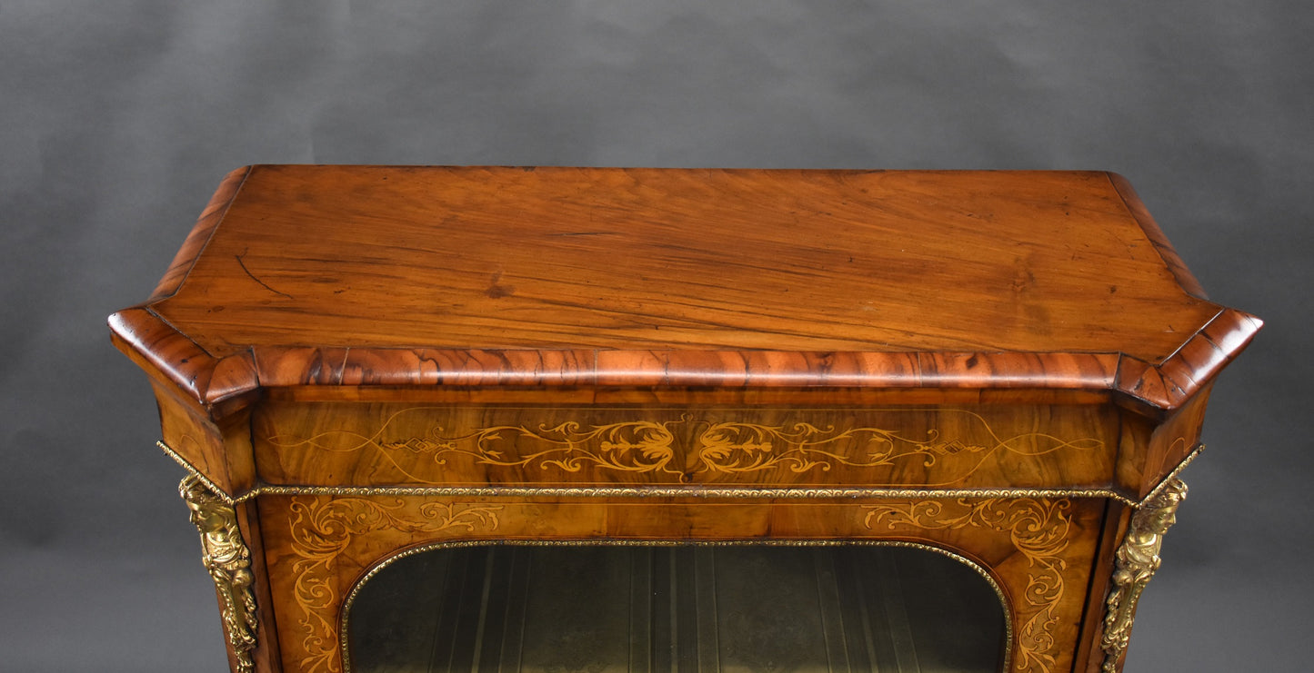 Victorian Walnut Inlaid Pier Cabinet