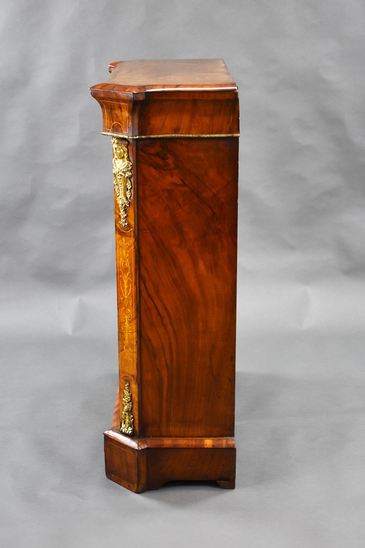 Victorian Walnut Inlaid Pier Cabinet