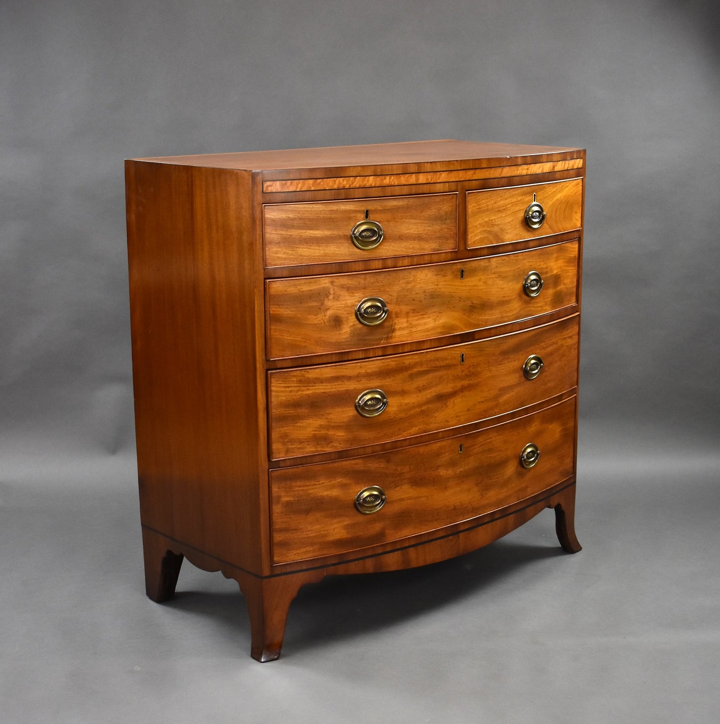 Regency Mahogany Bowfront Chest Drawers