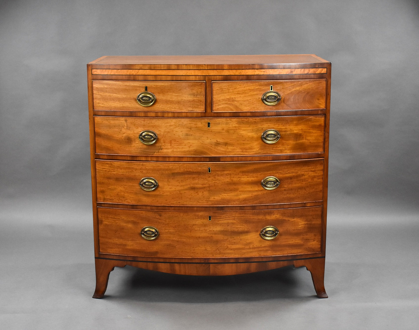 Regency Mahogany Bowfront Chest Drawers