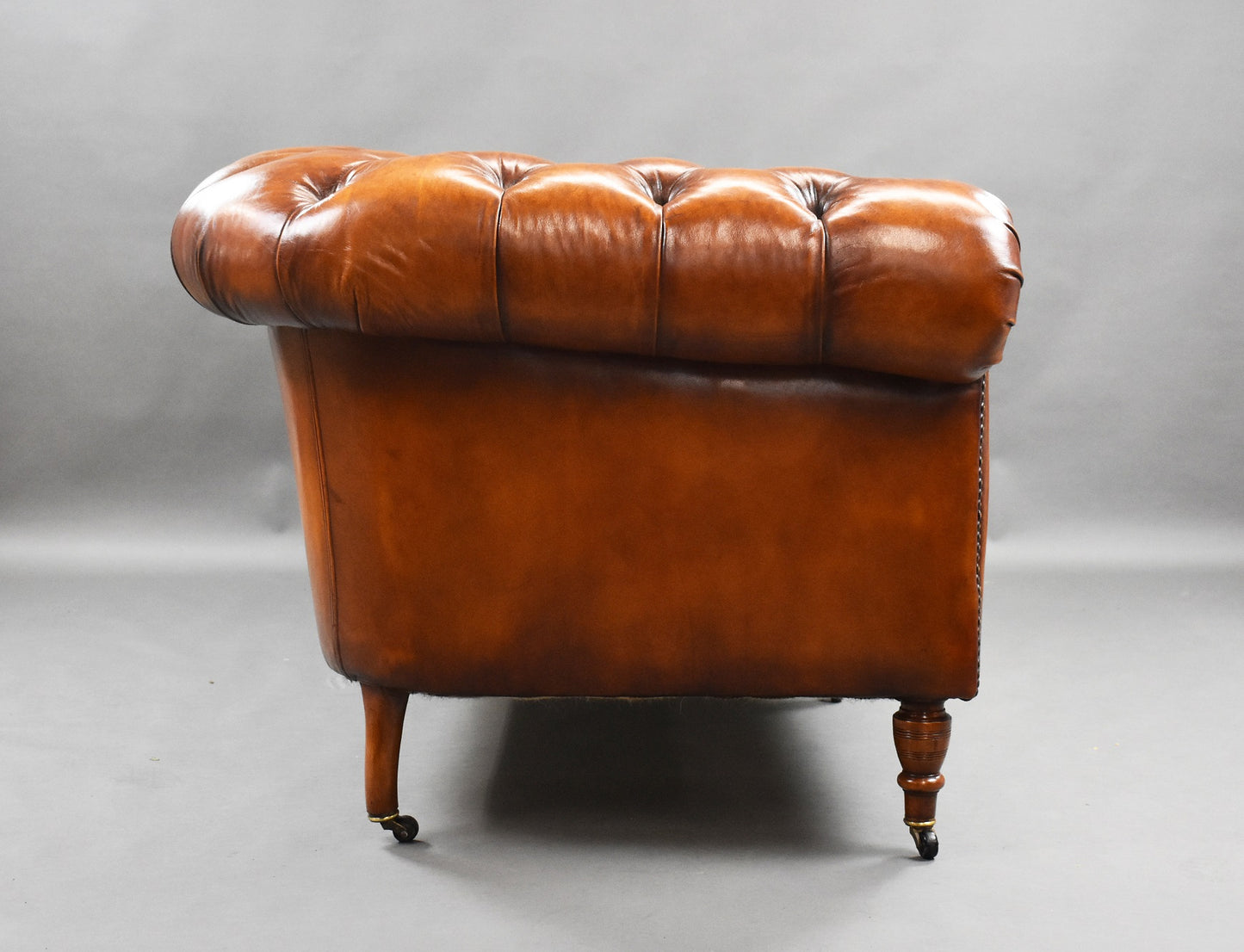 Late 19th Century Victorian Antique Leather Chesterfield