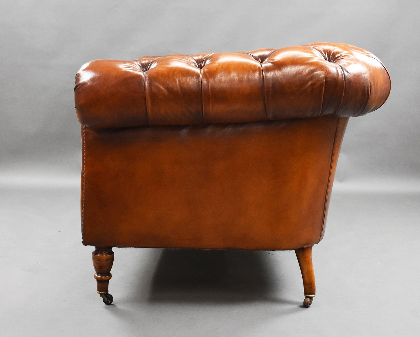 Late 19th Century Victorian Antique Leather Chesterfield