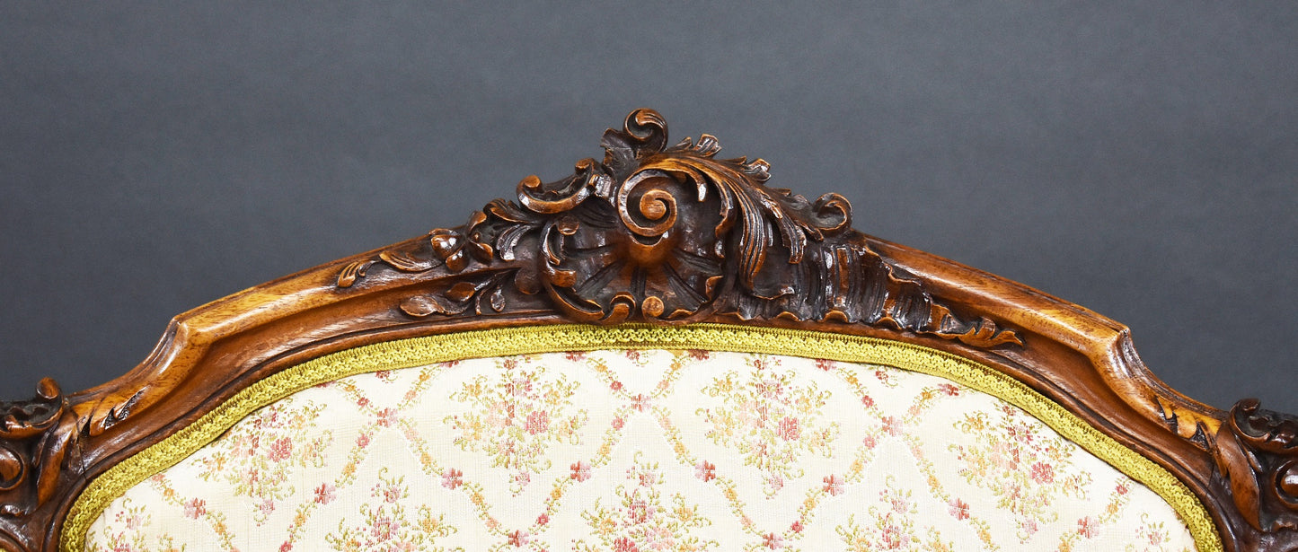 Set Three French Walnut Tub Chairs