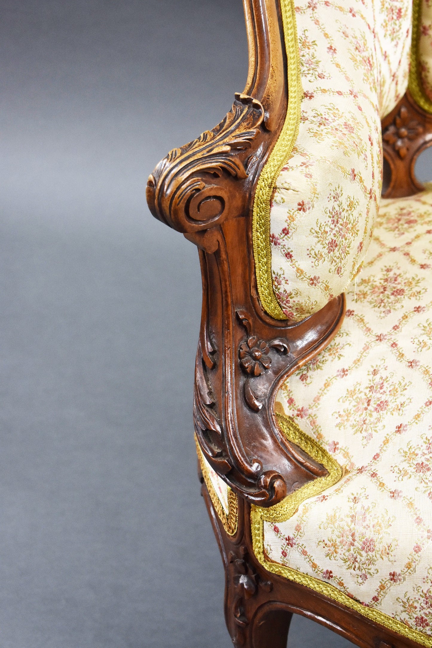 Set Three French Walnut Tub Chairs