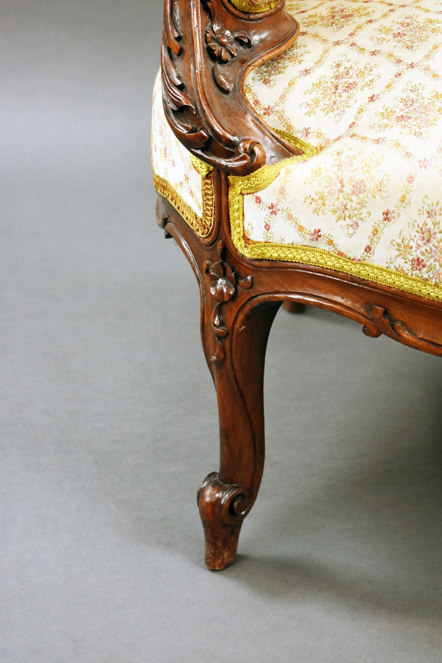 Set Three French Walnut Tub Chairs