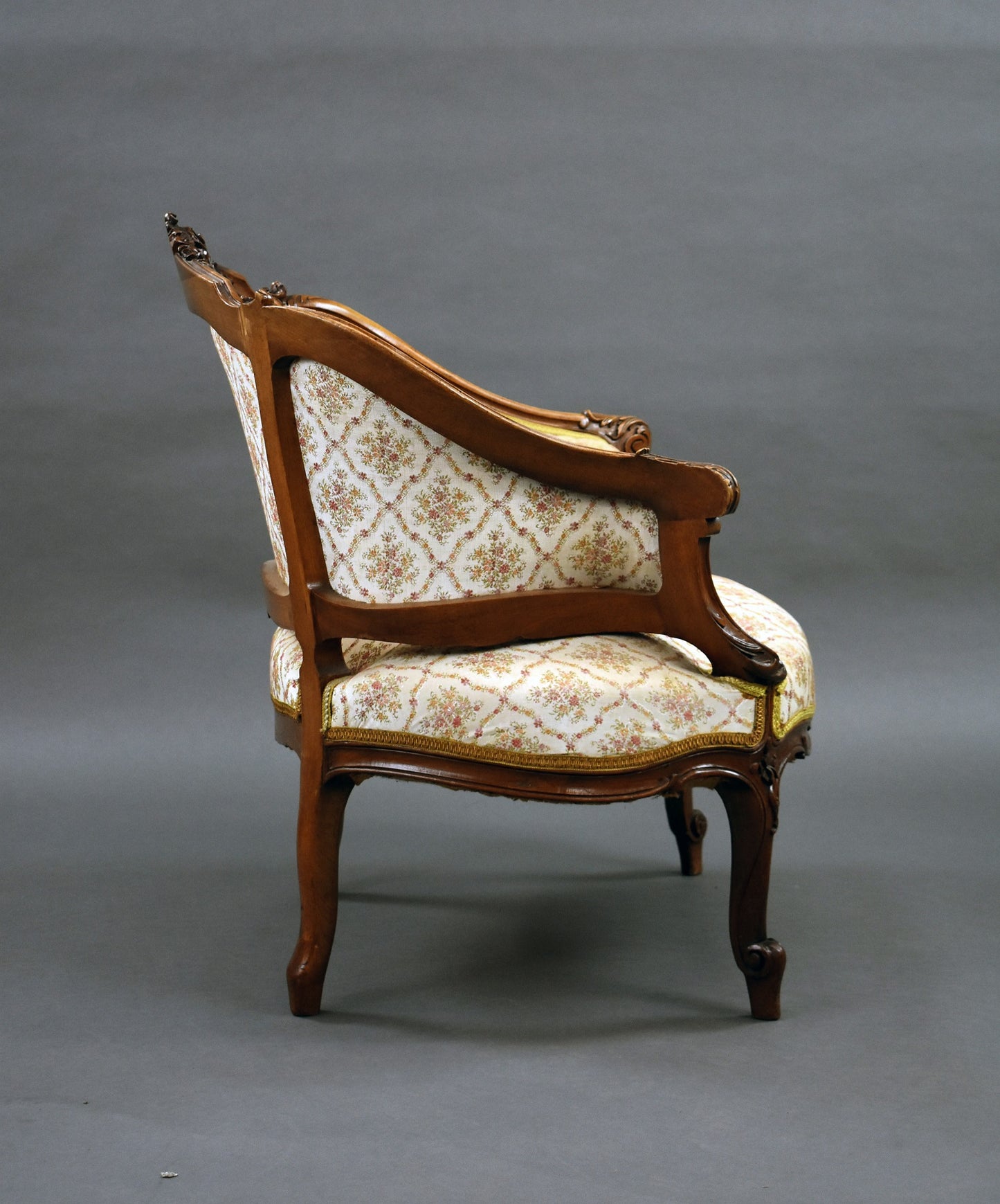 Set Three French Walnut Tub Chairs