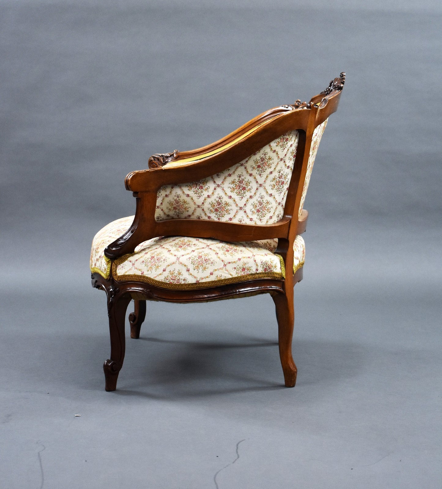 Set Three French Walnut Tub Chairs