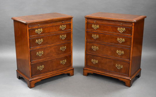 Pair Walnut Chests with Slides