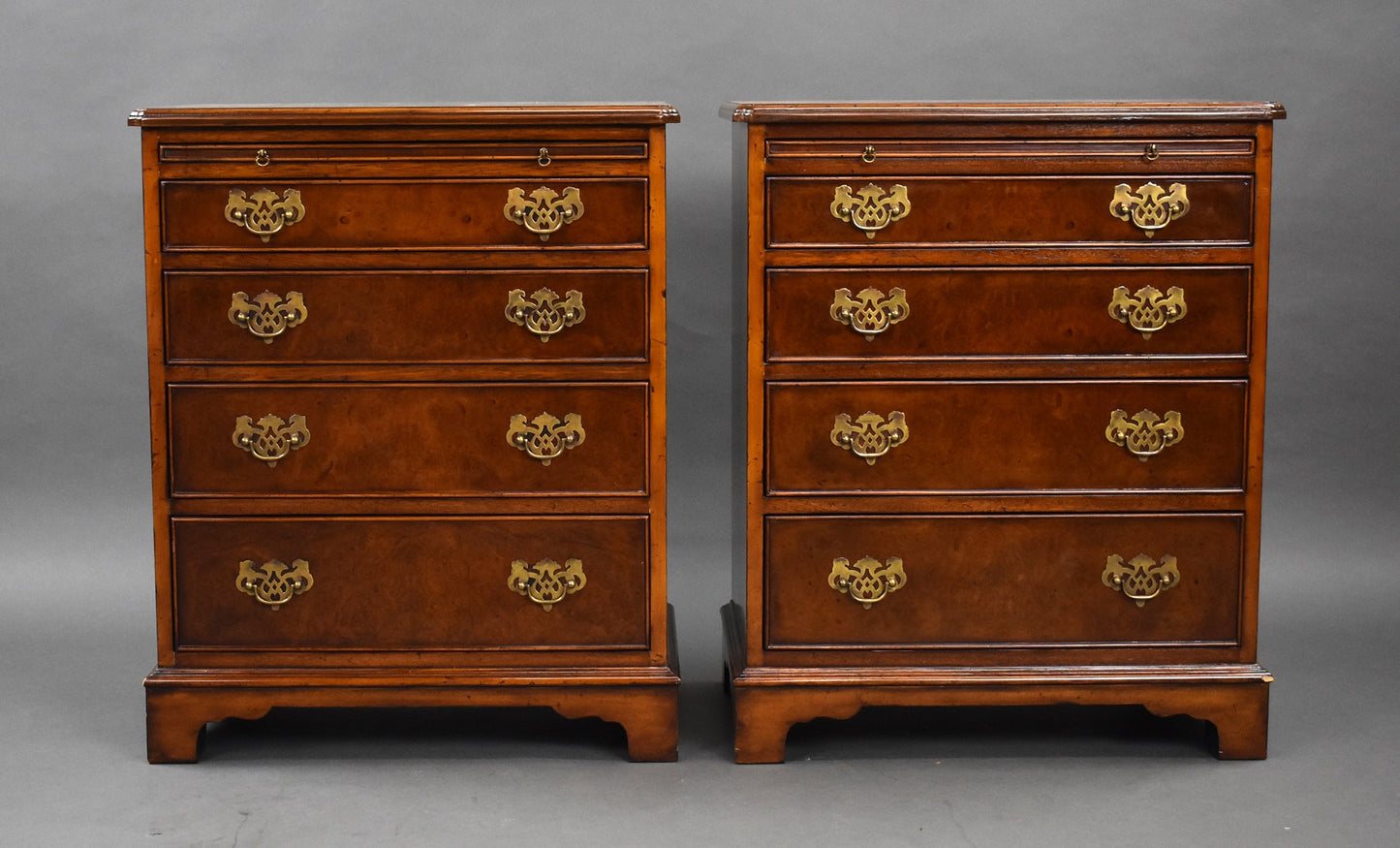 Pair Walnut Chests with Slides