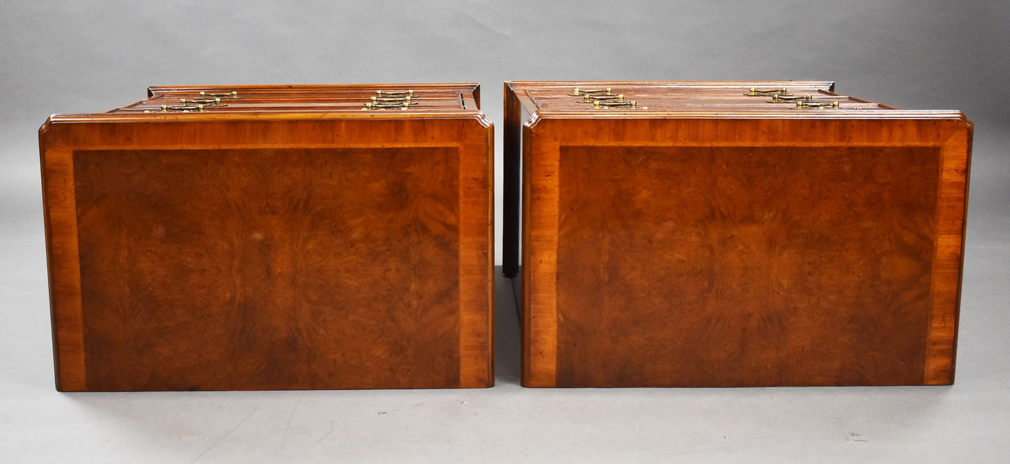 Pair Walnut Chests with Slides