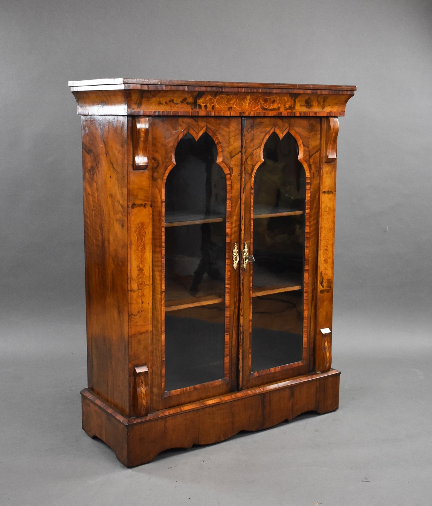 Late Victorian Walnut Inlaid Cabinet