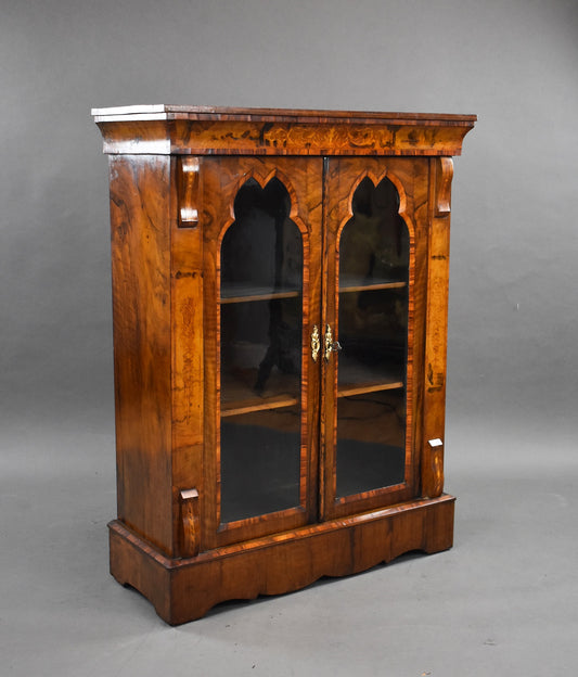 Late Victorian Walnut Inlaid Cabinet