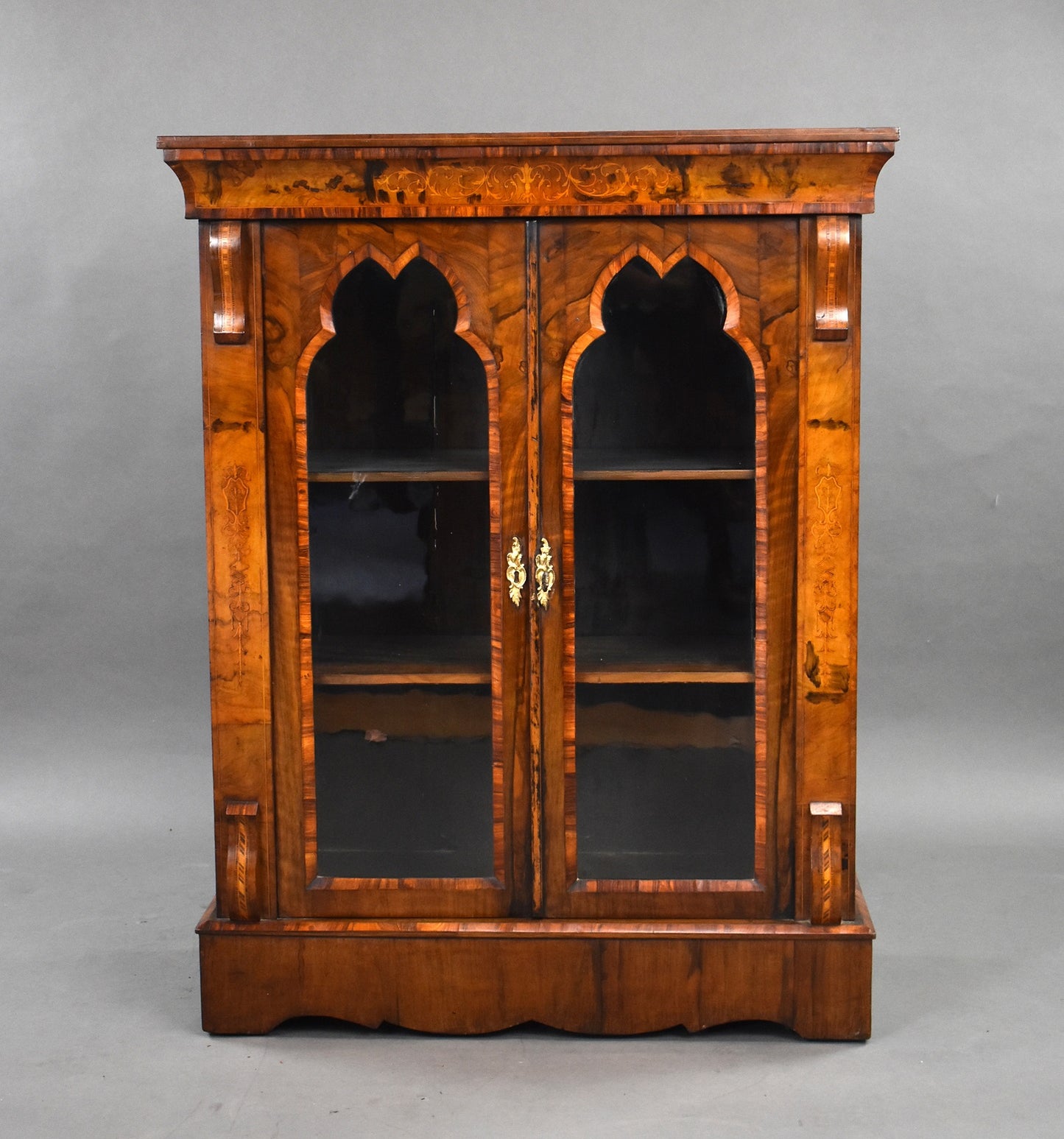 Late Victorian Walnut Inlaid Cabinet