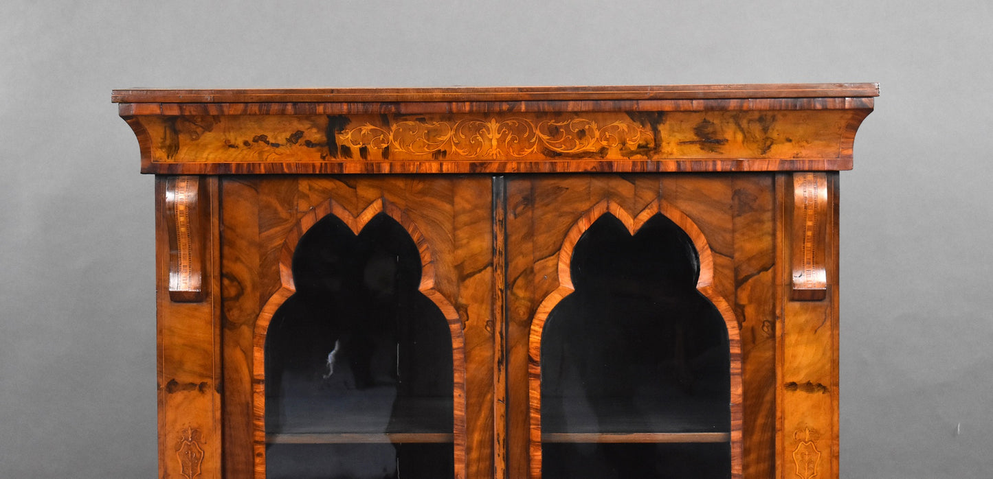 Late Victorian Walnut Inlaid Cabinet