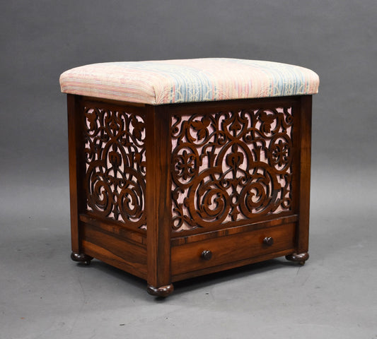 Mid Victorian Rosewood Ottoman