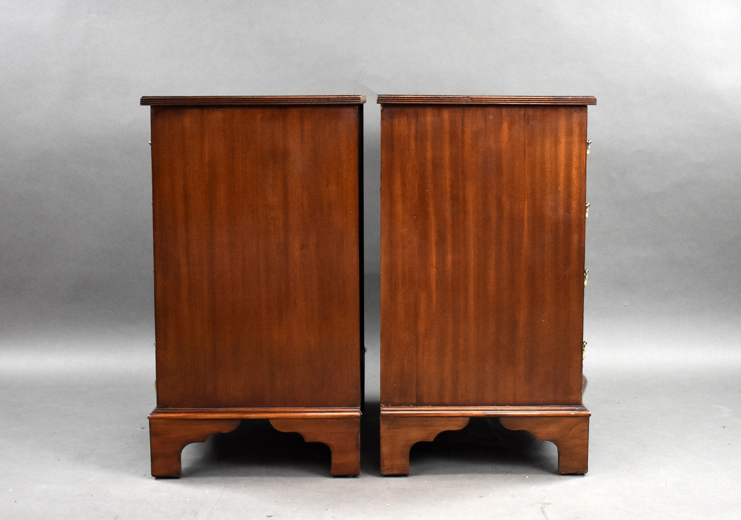 Pair Mahogany Serpentine Chest Drawers