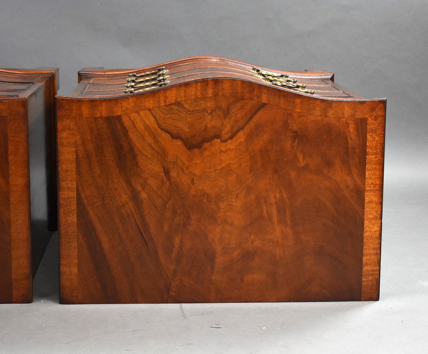 Pair Mahogany Serpentine Chest Drawers